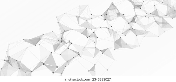 Resumen de la ola de tecnología blanca. Flujo de partículas y líneas. Gran visualización de transferencia de datos. Ilustración vectorial.