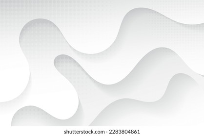 Abstract white template design with halftone decoration artwork. Template design artwork background. illustration 