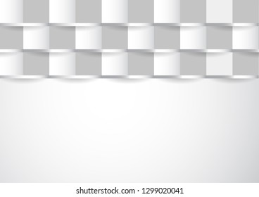 Abstract white texture background design. 3d paper for book, poster, flyer, cover, website, advertising. Vector illustration