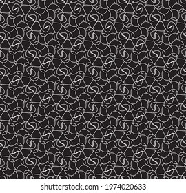 abstract white thin waves on black. minimalistic vector hand-drawn seamless pattern. perfect design for interior decoration, textile print