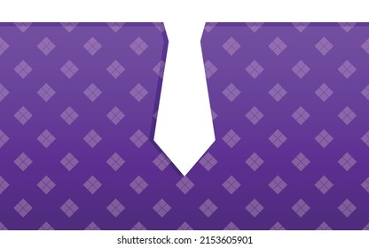 Abstract white tie with blue background. vector illustration.