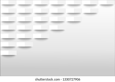 Abstract white tiled texture background.White abstract texture. vector paper art.White geometric vector