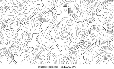 Abstract white topographic map background. Abstract design with seamless pattern with lines topographic map. Abstract line wave vector design. Topographic contour lines vector map.