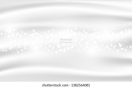 abstract white transparent waves motion on gradient colorful bokeh background Vector
