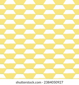 Abstract white trapezoid shape on yellow background