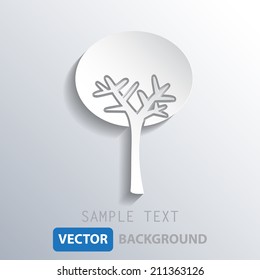 abstract white tree background, vector eps10.