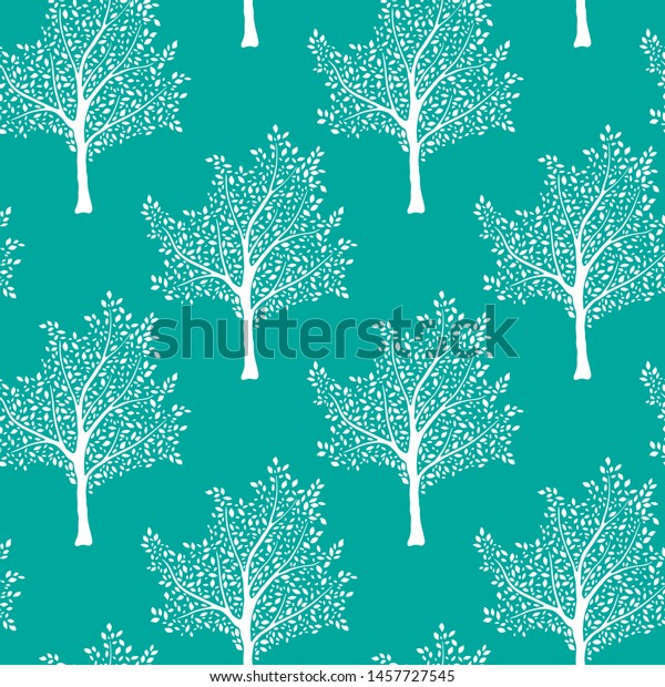 Abstract White Trees Silhouettes Seamlees Pattern Stock Vector (Royalty ...