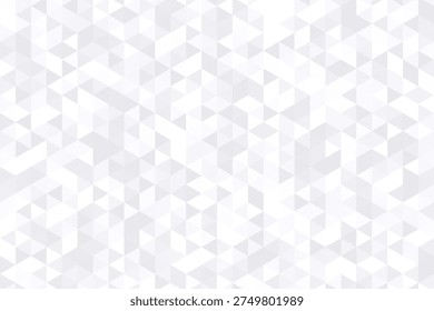 Abstract white triangle background. Diamond pattern. Grey blue crystal geometry texture. Mosaic patern. Light geometric gray design. Triangular silver backdrop. Aesthetic prints. Vector illustration