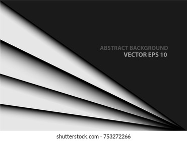 Abstract white triangle overlap on gray blank space for text place design modern futuristic background vector illustration.