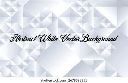 Abstract white vector background with geometric polygonal triangles and soft gradients for elegant graphic design.