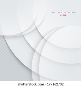 Abstract White Vector Background with Wave Paper Layers