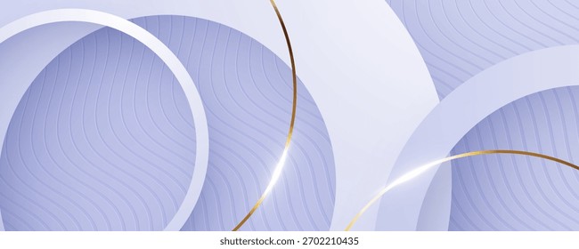 Abstrakte weiße Vektorwelle Hintergrund Kreisformen und Gold-Design
