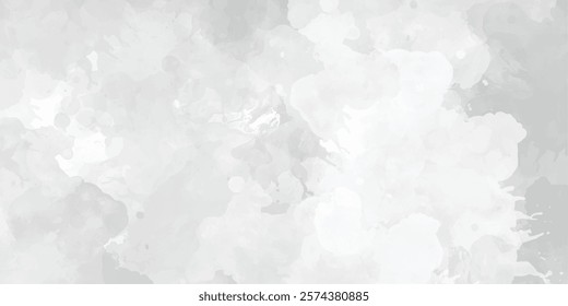 Abstract White watercolor background texture Vector watercolor background. Grunge grey shades watercolor background. 