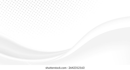 Abstract white wave background. Clean soft texture. Minimalist design. Modern concept. Suit for cover, banner, flyer, poster, booklet, brochure, website