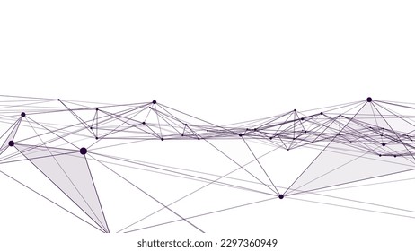 Abstract white wave background with dots and lines moving in space. Futuristic modern dynamic wave. Technology vector illustration.