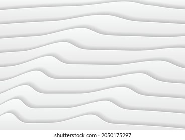 Abstract white wave background with papercut style, Abstract background in white and gray shades