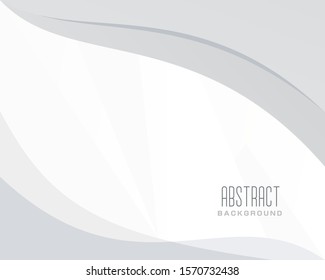 Abstract White Wave Background With Silver Line 
