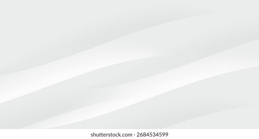 Abstract White Wave Background with Smooth Gradient Lines