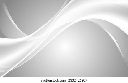 Abstract white wave curve overlap luxury with blank space background vector illustration.