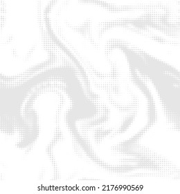 Abstrakter weißer Wellenhintergrund. Monochrome nahtlose Textur zum Drucken. Vintage Flüssigkeit Verdrehte Muster von Punkten zufällig angeordnet. digitale Vektorhintergründe 