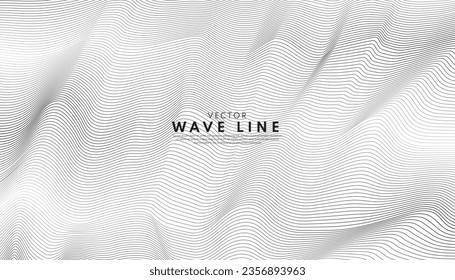 Abstract white wave line background. Graphic vector flat design style.