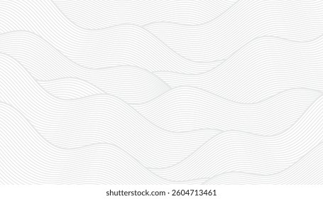 Abstract white wave line pattern background. Japanese style concept. Vector illustration. Wavy art wallpaper. 	