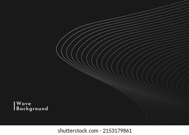 Resumen De Líneas De Ondas Blancas En Fondo Negro