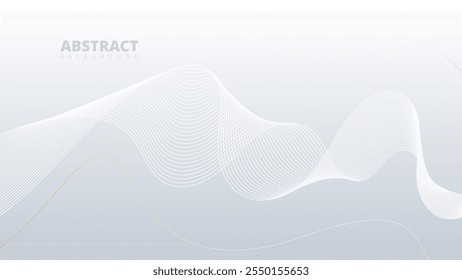 Abstract White Wave Lines on Gray Background. suitable for web design, digital art, and modern graphic projects.