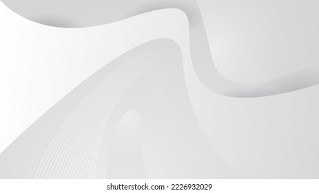 Abstract white wave shape with futuristic concept background