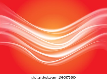 Abstract white wave soft on red light design modern futuristic background vector illustration.
