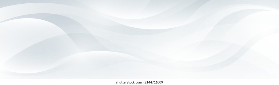 Abstract White Wave Vector Background. Elegant Dynamic Waves Design. Smooth And Clean Graphic Pattern. Modern Soft Gradient Texture. Vector Illustration