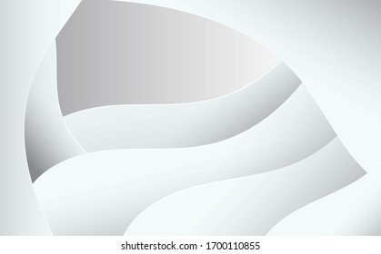 Abstract white waves - data stream concept. Vector illustration. Clip-art