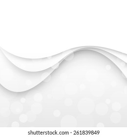 Abstract white waves - data stream concept. Vector Illustration. Clip-art