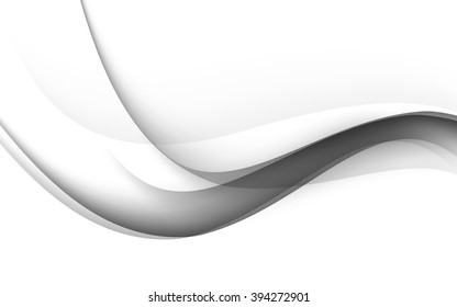Abstract white waves - data stream concept. Vector illustration. Clip-art