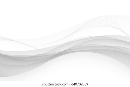 Abstract white waves - data stream concept. Vector. Clip-art