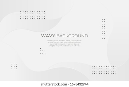 banner de fondo ondulado blanco abstracto con puntos. Vector Eps 10.