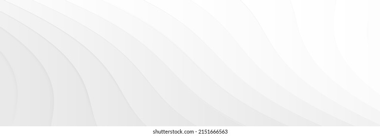 Abstract white wavy curve texture background. Website, banner and brochure background. Vector illustration