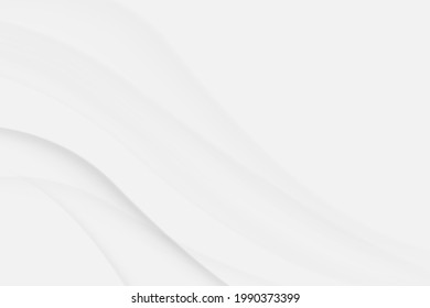 Abstract white wavy with curved lines background. Vector illustration