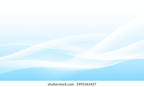 Abstract white wavy glowing lines on a blue background. Futuristic digital high-technology pattern. Health Care concept. Vector illustration