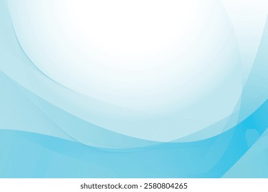 Abstract white wavy glowing lines on a blue background.  Dynamic shapes composition. Eps10 vector.
