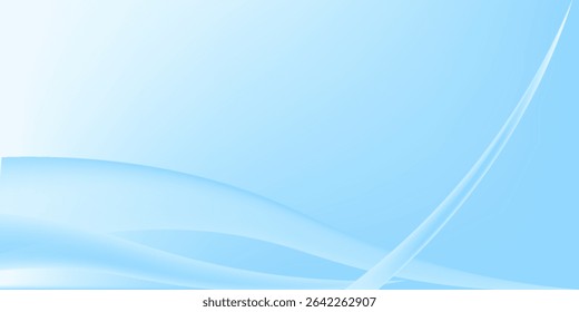 Abstract white wavy glowing lines on a blue background. Futuristic digital high-technology pattern for banner simple
