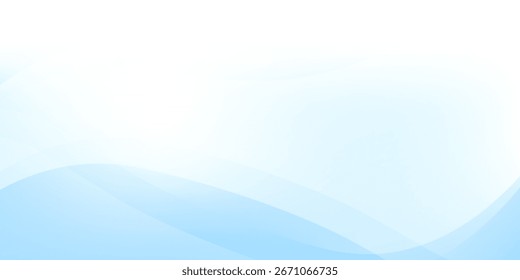 Abstractas líneas onduladas blancas brillantes sobre un fondo azul. Futurista digital de alta tecnología simple abstracto