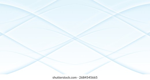 Linhas onduladas brancas abstratas brilhantes em um fundo azul.vetor eps10