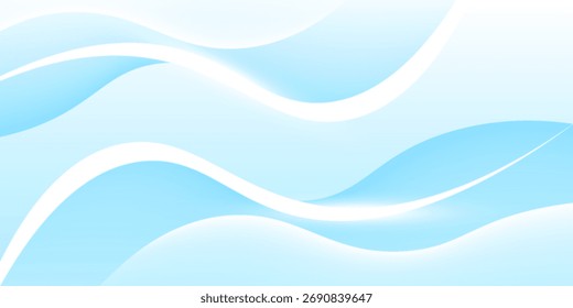 Abstractas líneas onduladas blancas brillantes sobre un fondo azul. Patrón digital futurista de alta tecnología. Concepto de atención de salud.