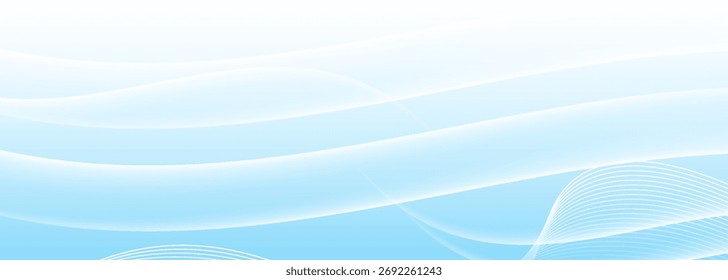 Linhas onduladas brancas abstratas brilhantes sobre um fundo azul. Padrão de alta tecnologia digital futurista. Conceito de assistência médica. Vetor