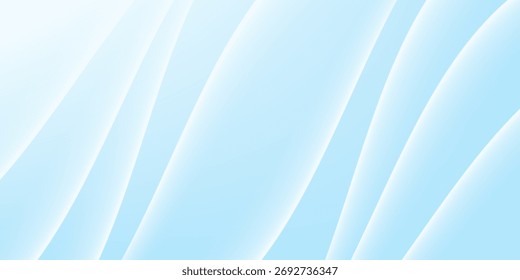 Abstractas líneas onduladas blancas brillantes sobre un fondo azul. Patrón digital futurista de alta tecnología. Concepto de atención de salud. Vector