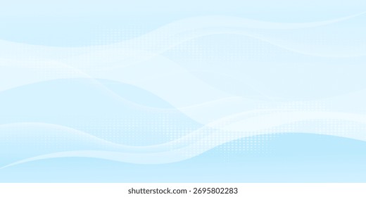 Linhas onduladas brancas abstratas brilhantes sobre um fundo azul. Padrão de alta tecnologia digital futurista. Conceito de assistência médica. Ilustração vetorial