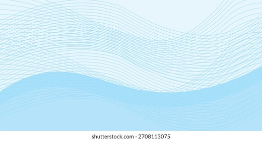 Abstract white wavy glowing lines on a blue background. Futuristic digital high-technology pattern. Health Care concept.