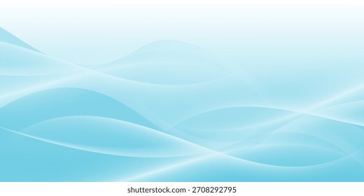 Abstractas líneas onduladas blancas brillantes sobre un fondo azul. Patrón digital futurista de alta tecnología. Concepto de atención de salud.