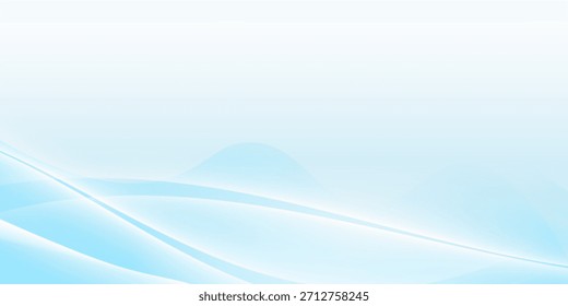Abstractas líneas onduladas blancas brillantes sobre un fondo azul. Patrón digital futurista de alta tecnología. Concepto de atención de salud.